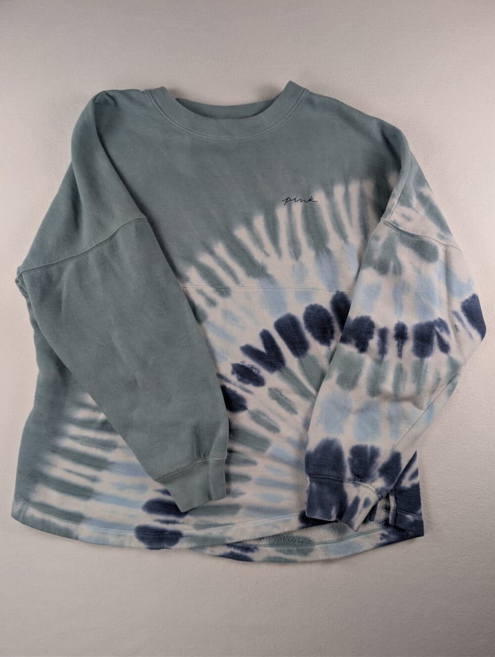 PINK Victoria’s Secret Blue Tie Dye Crewneck Sweatshirt XS